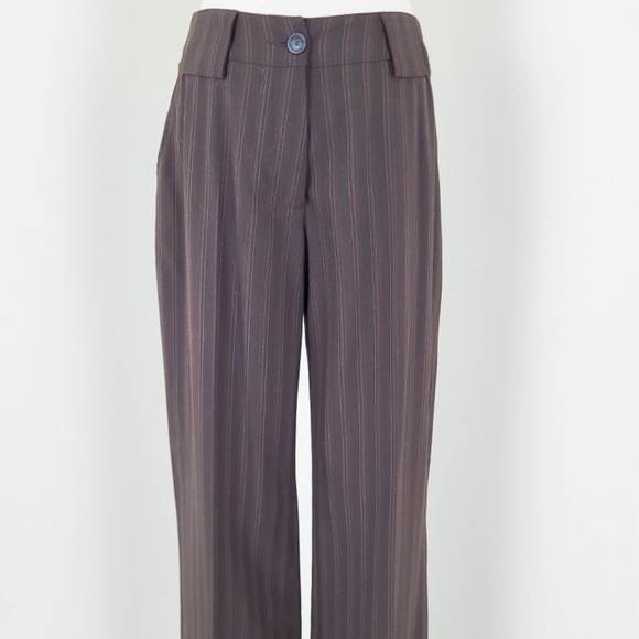 Pinstripe Dress Pants Esprit Mid Low Rise Y2K Straight Leg Boot Cut Dressy - Picture 3 of 10